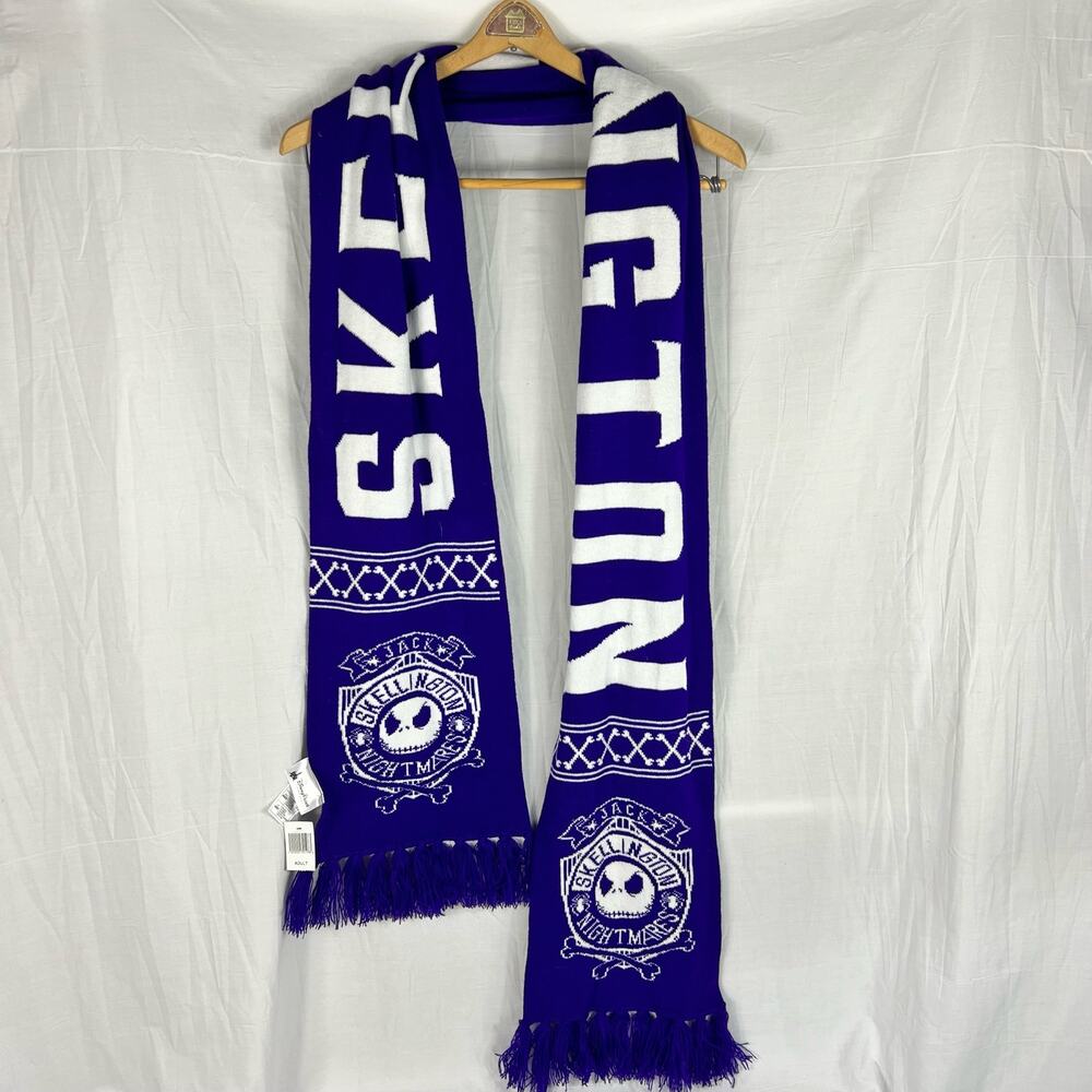 Disney Parks Nightmare Before Christmas Jack Skellington Fringed Scarf Purple